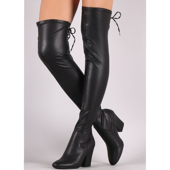 💗 Last 7.5💗Black Stretch Over The Knee - Picture 2 of 6